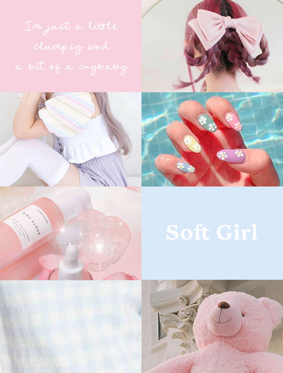 type of aesthetic softcore soft girl aesthetic moodboard