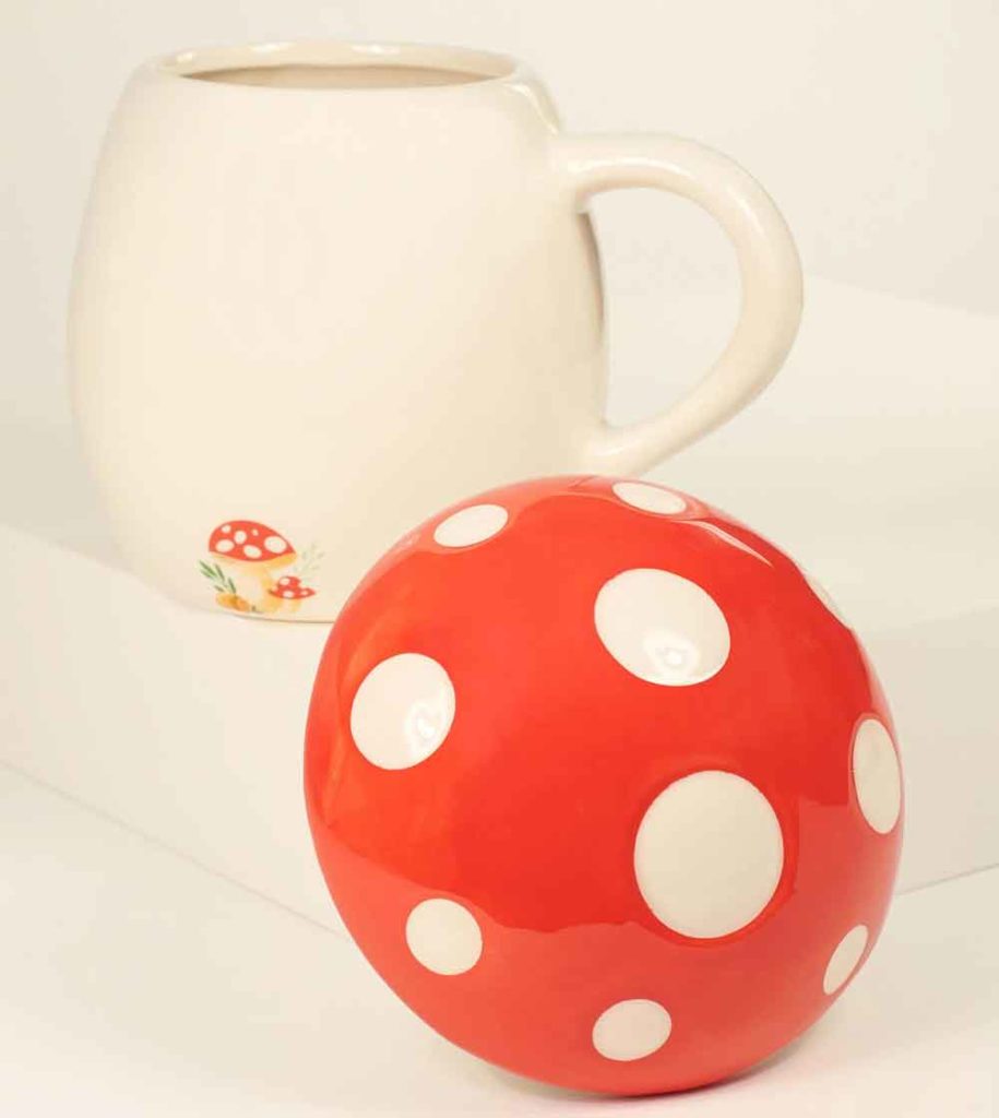 mushroom ceramic mug