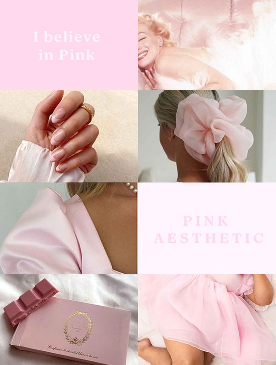 pink aesthetic type moodboard