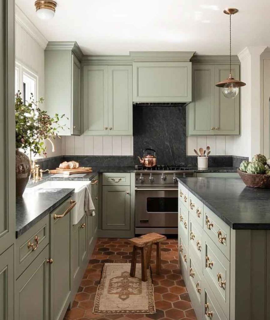 sage green aesthetic kitchen